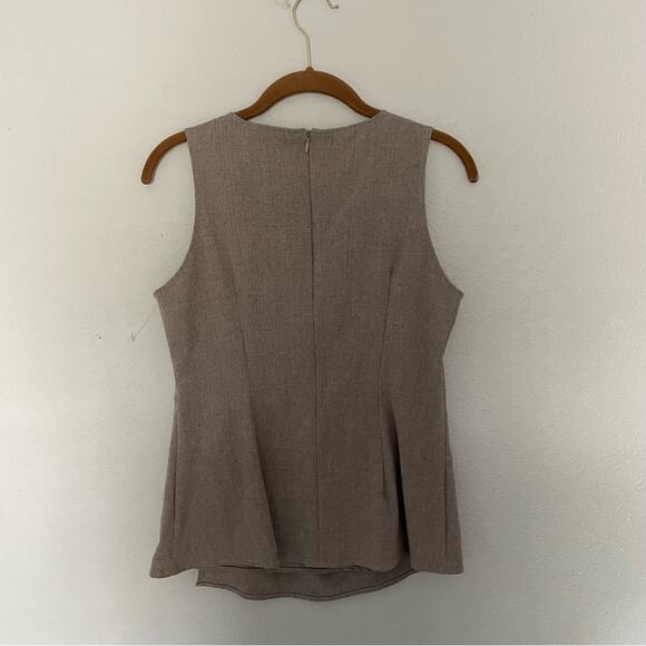 August 1 Eight Brown Peplum Office Top NWT - Picture 4 of 7